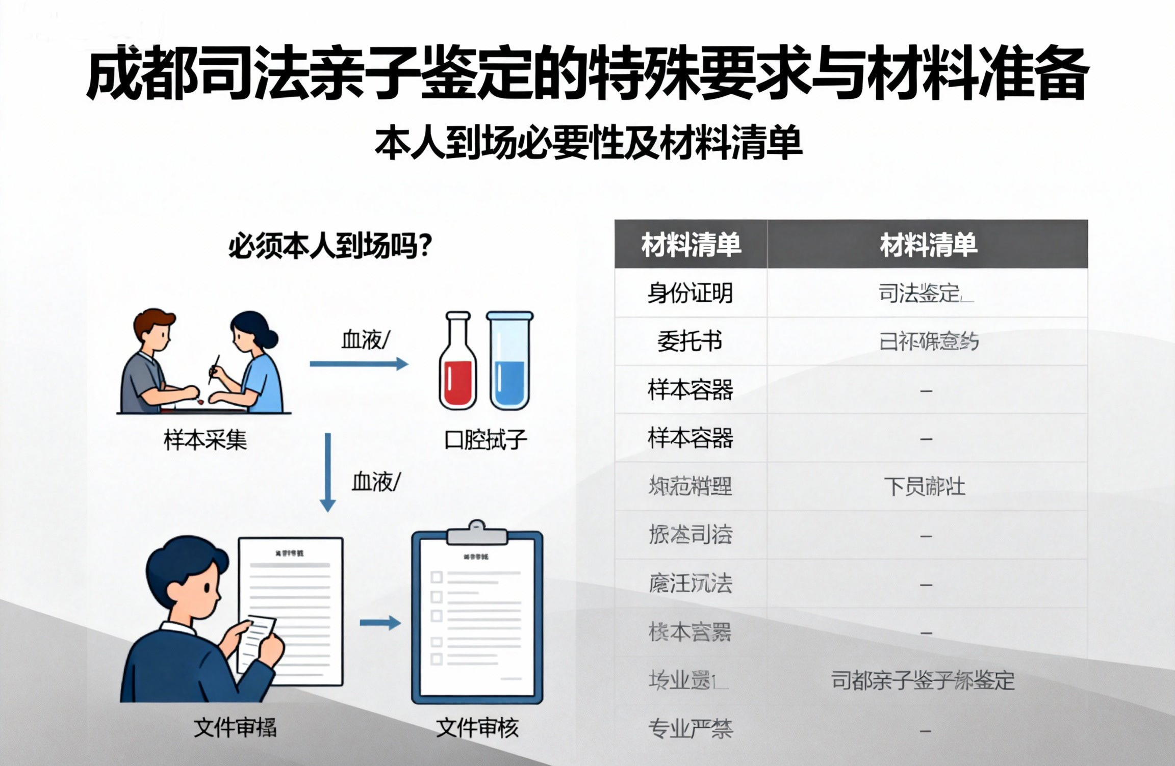 必须本人到场吗？成都司法亲子鉴定的特殊要求与材料准备